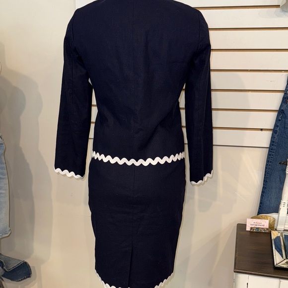 J.Crew Navy with White Trim Blazer and Skirt Set - Picture 6 of 11